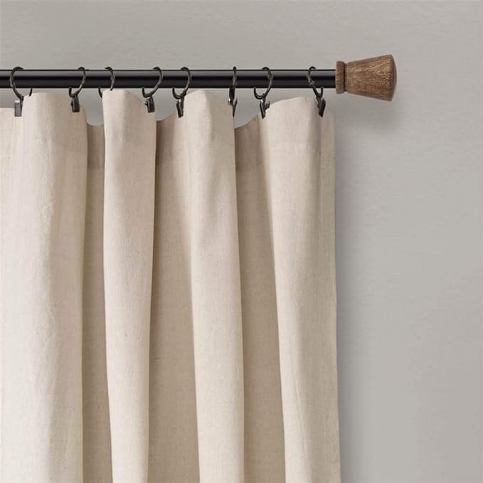 Lush Decor Linen Button Window Curtain Panel, Linen- Country Curtains - Image 3