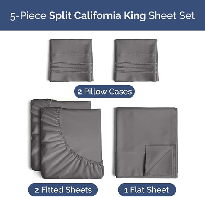 Split California King Bed Sheet Set - Image 2