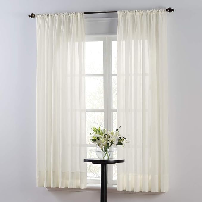 SmartSheer Solid Rod Pocket Window Sheer Panel by SmartSheer