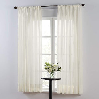 SmartSheer Solid Rod Pocket Window Sheer Panel by SmartSheer
