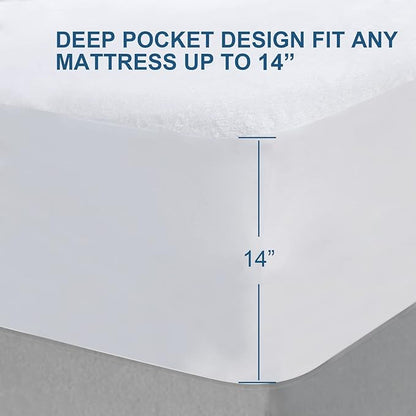 Waterproof Mattress Protector Twin Size, Mattress Cover Protector, Smooth Top - Image 5