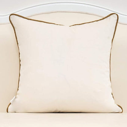 Alerfa 20 x 20 Inches White Geometric Gold Leather Striped Cushion Cases - Image 2