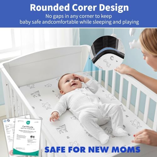 Pack and Play Mattress 38"x26"-Firm Support Foam&Soft Memory Foam