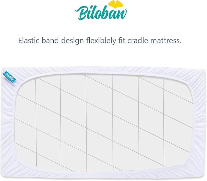 Cradle Bassinet Mattress Pad Cover, 2 Pack, - Image 4