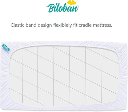 Cradle Bassinet Mattress Pad Cover, 2 Pack, - Image 4