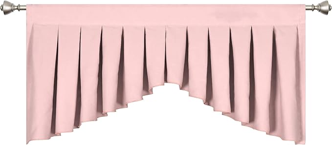 Valances for Windows Light Pink Window Valance for Living Room Rod Pocket - Image 3