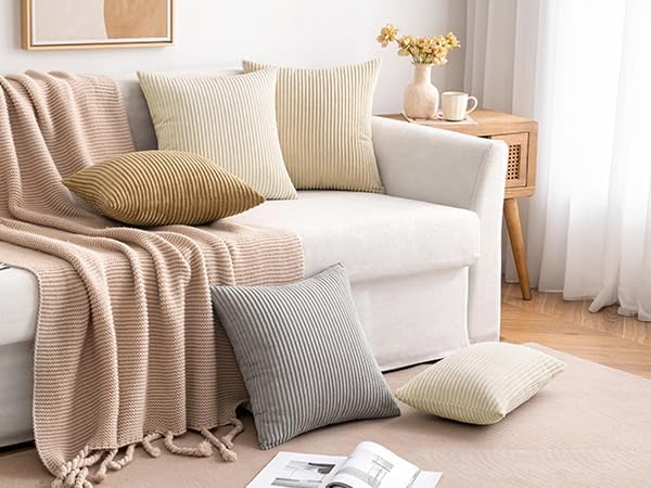MIULEE Winter Pack of 2 Corduroy Pillow Covers Soft Soild Cushion Cases - Image 7