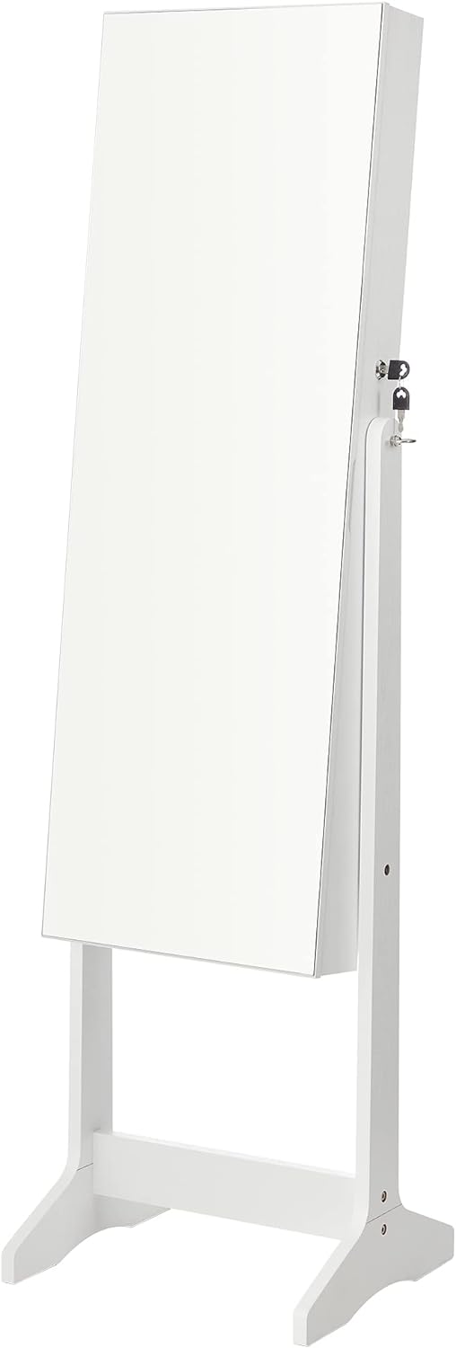 songmics led jewelry cabinet standing, lockable armoire, view 9