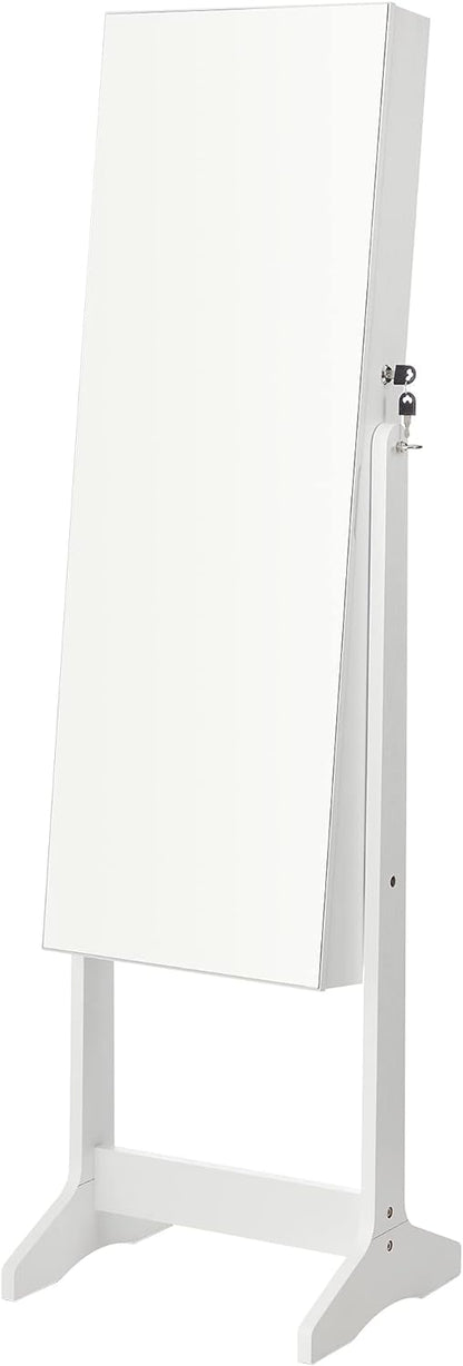 songmics led jewelry cabinet standing, lockable armoire, view 9