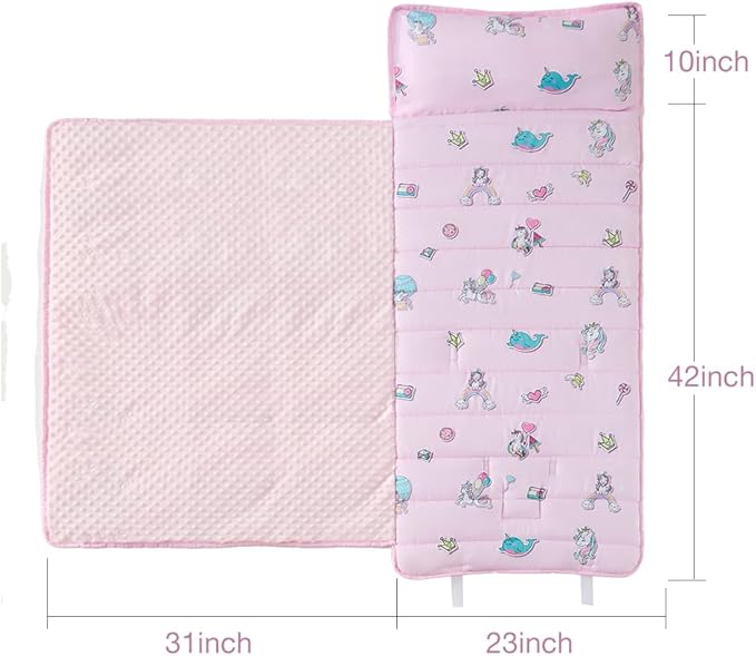 beeweed Toddler Nap Mat, Rollup Design Kid Sleeping Mat - Image 6