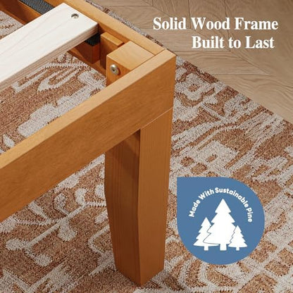 olixis 14 inch twin size bed frame, platform, side view