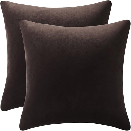 26x26 Euro Pillow Covers : 2 Pack Cozy Soft Velvet Oversized Couch Pillow Shams by DEZENE