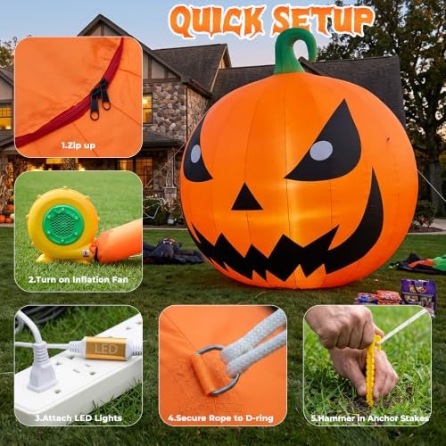 26FT Halloween Inflatables Pumpkin Decorations with 750W Air Blower