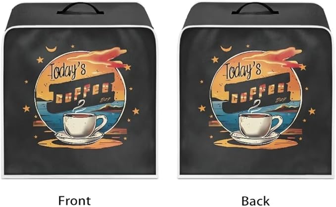 Mumeson Coffee Cup Print Coffee Maker Cover, Blender Dust Cover Juice Machine - Image 2