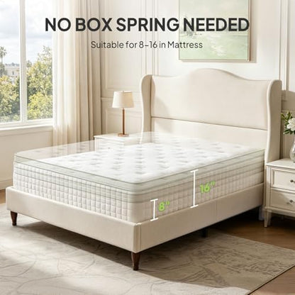 welzona full size bed frame 51" tall wingback on a desk or shelf