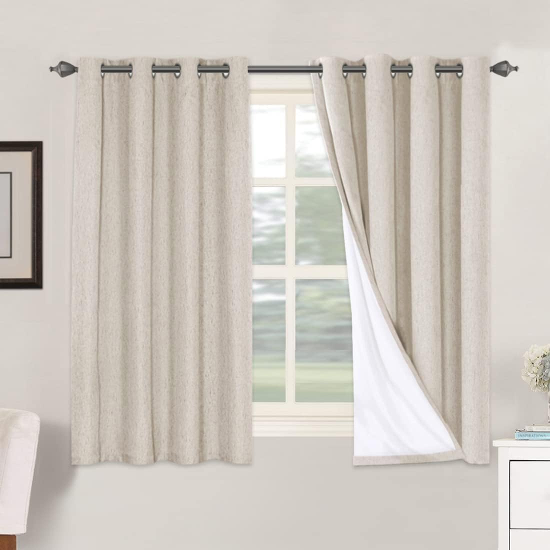 h.versailtex 100% blackout linen curtains 54" l 2, main product view