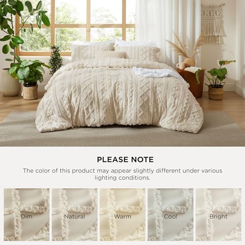 bedsure tufted boho comforter set king, bedroom decor, view 9