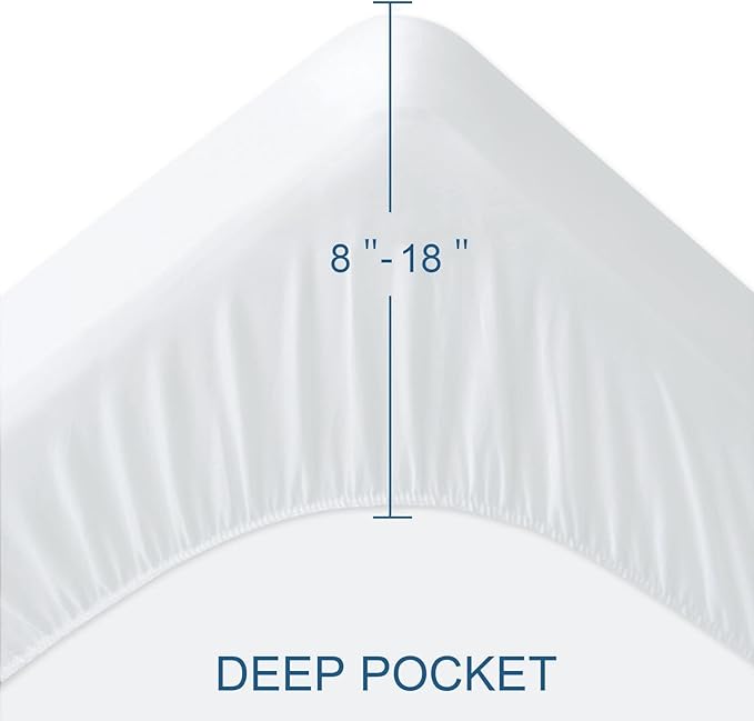 King Mattress Protector 2 Pack King Size Mattress Cover Protector Fitted Sheets - Image 2