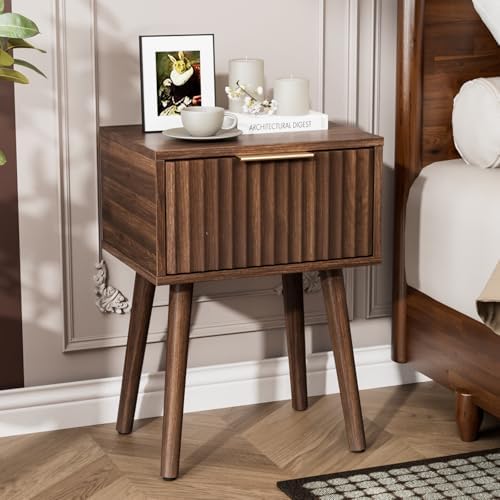 vingli night stand, fluted nightstand wood, mid century on a desk or shelf