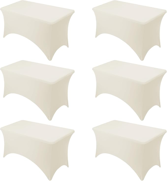 6-Pack Premium Cream Spandex Tablecloths by DailySet