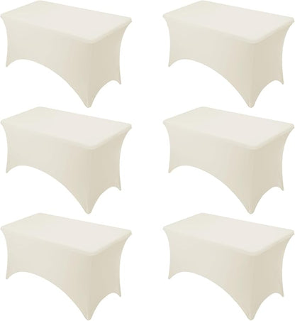 6-Pack Premium Cream Spandex Tablecloths by DailySet