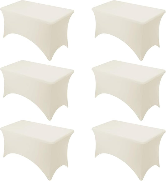 6-Pack Premium Cream Spandex Tablecloths by DailySet