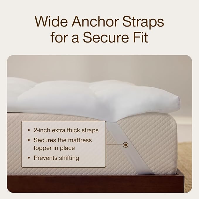 Coop Home Goods Essence Down Alternative Mattress Topper King, Plush 2-Inch - Image 5