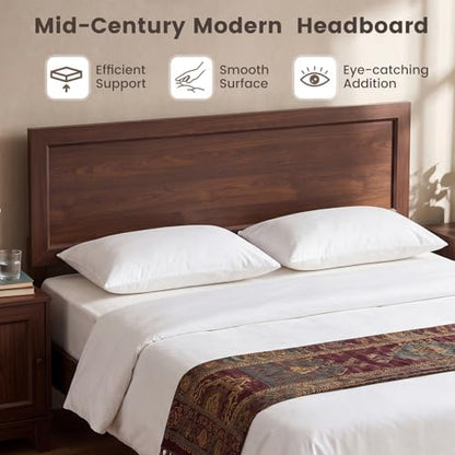 komfott queen size bed frame, mid-century modern platform, package contents