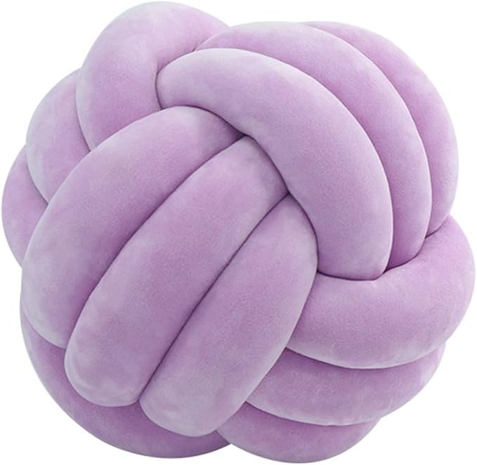Round Throw Pillow, Soft Handmade Knot Ball Pillows, Home Decoration Pillow by Jackcsale