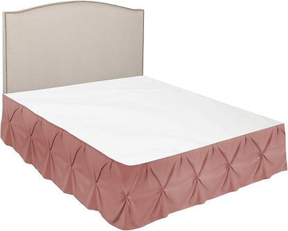 Nestl Pink Clay Bed Skirt Full Size, Pinch Pleat Full Bed Skirt, Hotel Quality - Image 7
