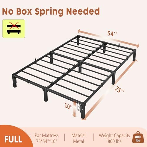 garveehome 10 inch full bed frame, heavy duty shown in use