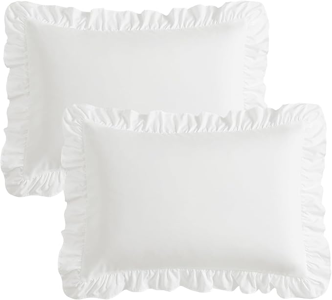 KKJIAF Ruffle Pillow Cases King Size Set of 2, Ruffled Pillow Covers - Image 7