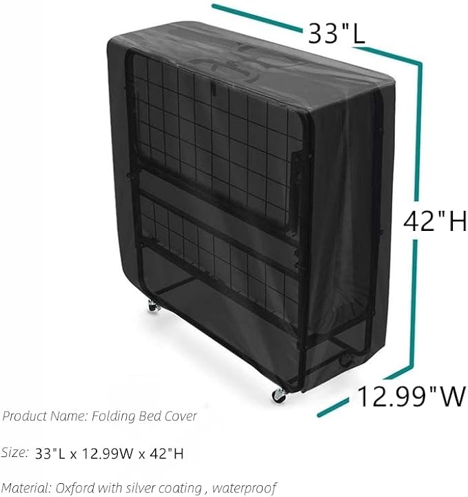 Rollaway Bed Cover, Waterproof & Dustproof Folding Bed Storage Cover, Portable - Image 2