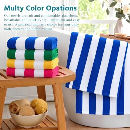 genovega 6 packs oversized 72x40 inch stripe beach showing dimensions