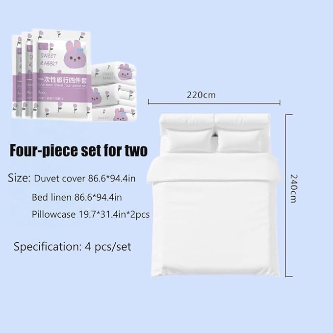 E I F E R Disposable Bed Sheets Fitted Sheet, Disposable Travel Sheets - Image 3