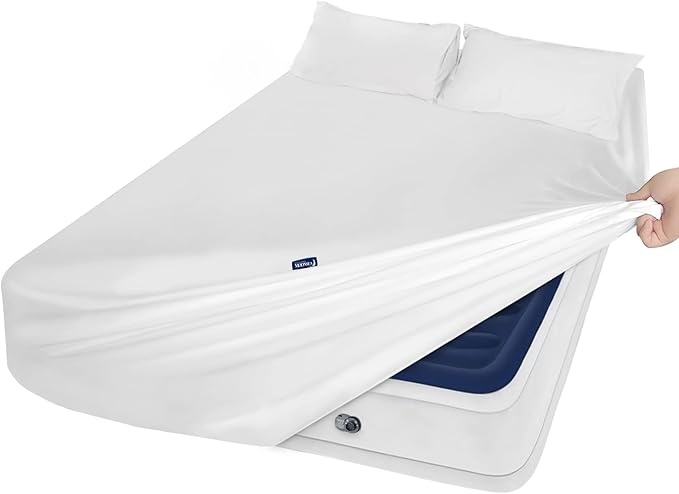 Moonsea Extra Deep Pocket Air Mattress White Sheets Twin Size by Moonsea