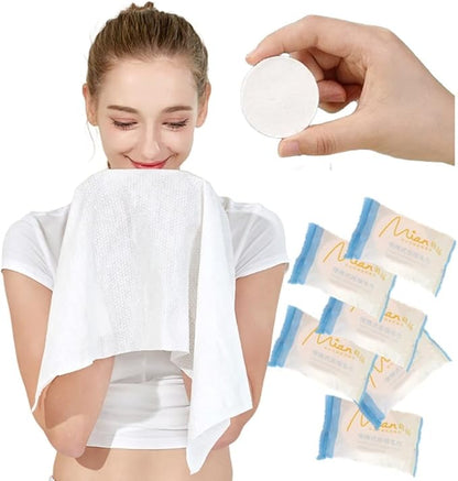 Premium Extra Large and Thick Pure Cotton Disposable Washcloths, Portable by QUALIALL
