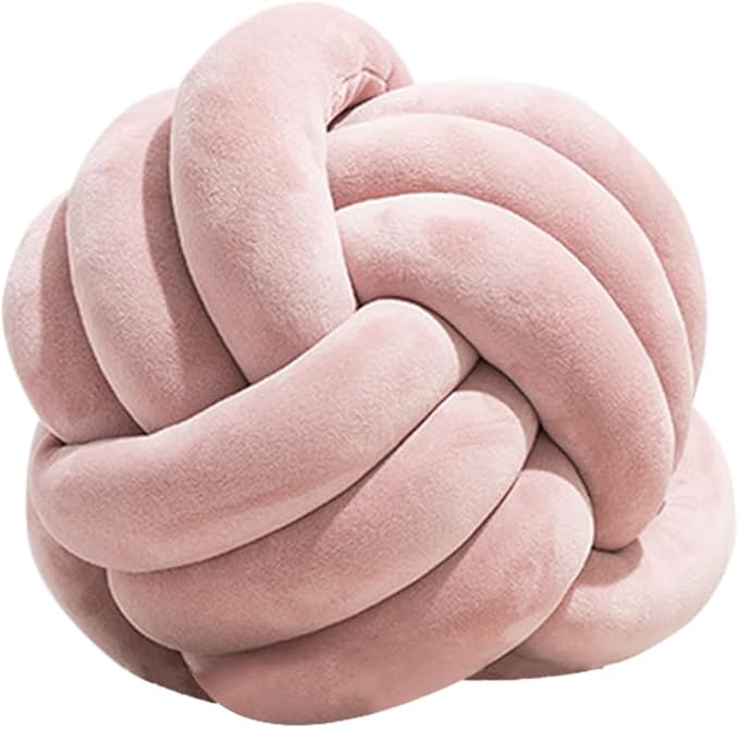 2 Pcs Knot Pillow Ball, Blush Knotted Pillow Plush Ball Pillows, 8.7" - Image 7