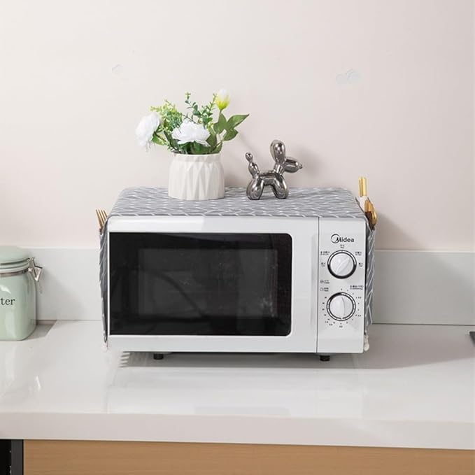 Microwave Oven Cover Dust Oil Proof Cotton Linen Waterproof Fabric Cloth - Image 4