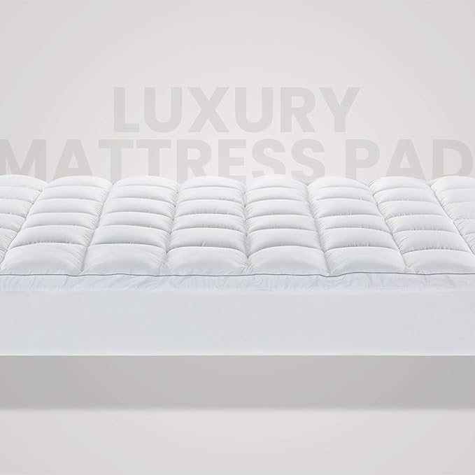 SLEEP ZONE King Size Cotton Mattress Pad, Super Soft Pillow Top Mattress Topper - Image 7