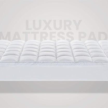 SLEEP ZONE King Size Cotton Mattress Pad, Super Soft Pillow Top Mattress Topper - Image 7