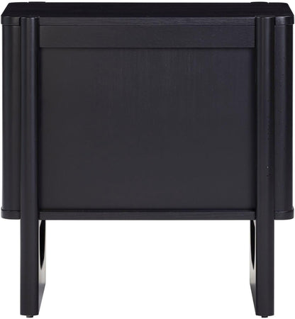 nathan james solace mid century modern 2 drawer, close-up detail