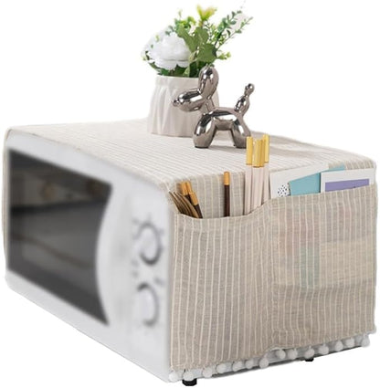 Microwave Oven Cover Dust Oil Proof Cotton Linen Waterproof Fabric Cloth by Unknown