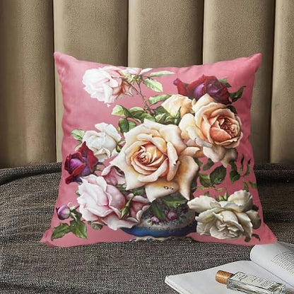 Elegant Velvet Floral Throw Pillow Cover Double Sides Handmake Flower - Image 6