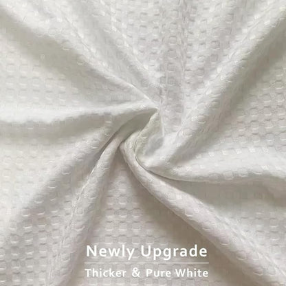MIYE Pleated Waffle Weave Bed Skirt, Tailored Dust Ruffle 18 Inch Drop Easy Fit - Image 2
