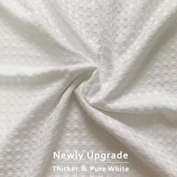 MIYE Pleated Waffle Weave Bed Skirt, Tailored Dust Ruffle 14 Inch Drop Easy Fit - Image 2
