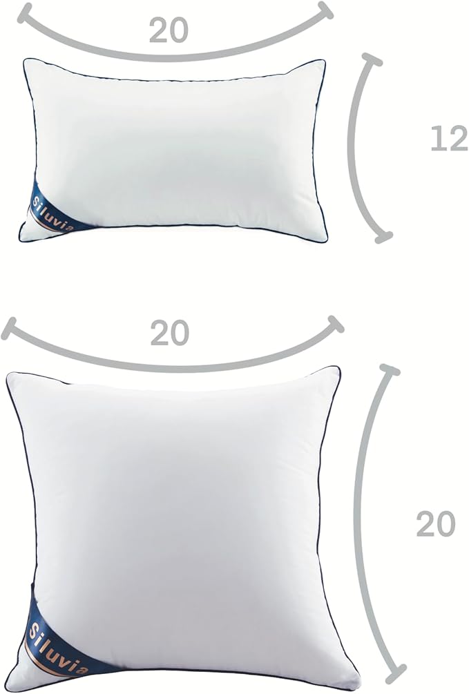 Siluvia Decorative 12x20 Pillow Inserts Set of 2 - Image 2