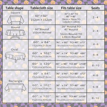 Halloween Pumpkin Checkerboard Rectangle Kitchen Tablecloth 60x120 Inch