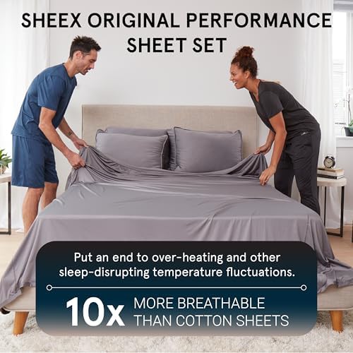 sheex original performance cooling sheets, king/cal navy, close-up detail