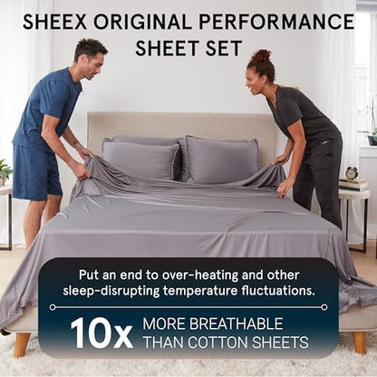 sheex original performance cooling sheets, king/cal navy, close-up detail